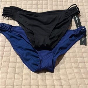 Women's Black and Blue Bikini Bottoms